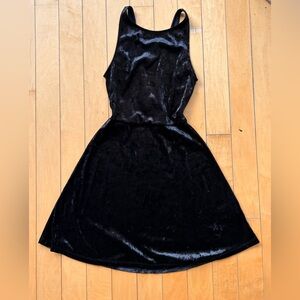 EUC mini black velvet dress